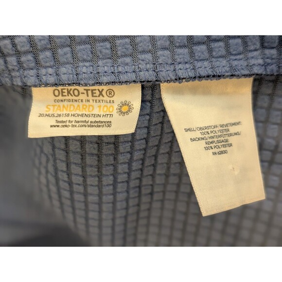 Lands End Womens Full Zip Softshell Waffle Fleece Jacket Navy Size M Oeko-Tex - Picture 4 of 7